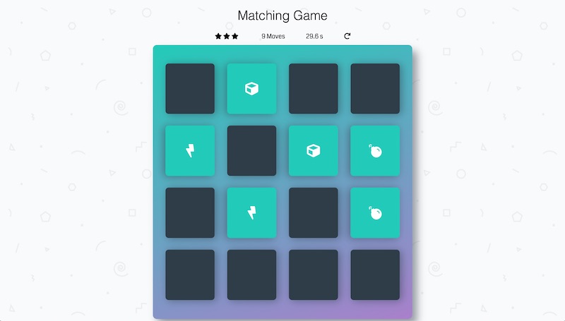 memory card game screenshot