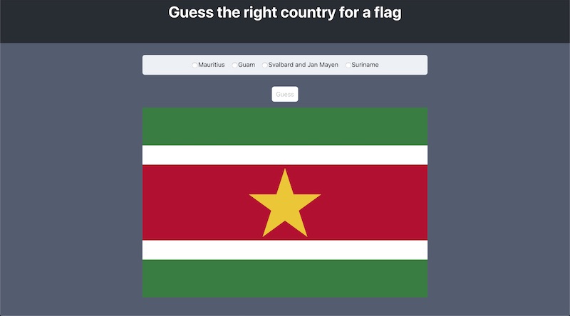 react guess a flag